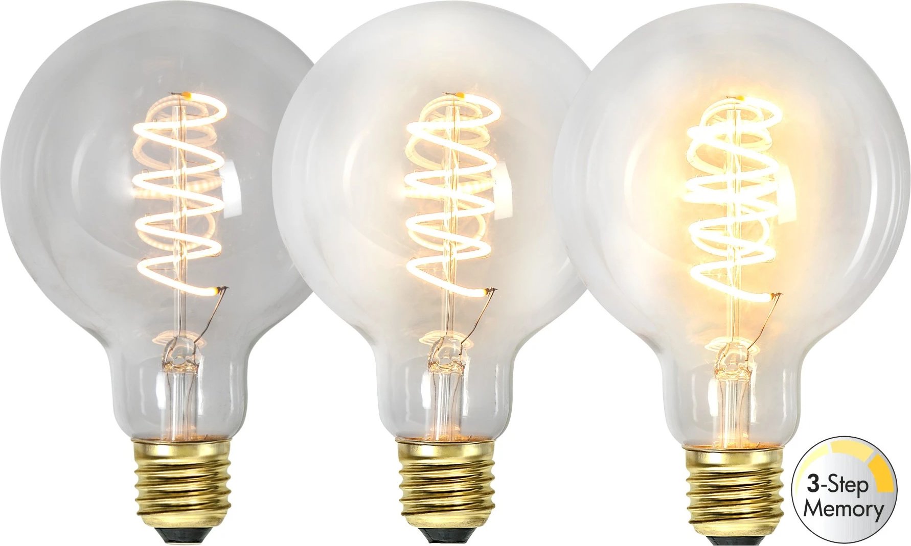 Żarówka LED CLEAR SPIRAL E27 G95 4W 2100k 3-stopnie mocy