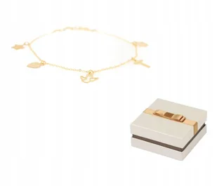 Złoto 585 Złota Bransoletka z Zawieszkami 14 karatów BZ178 - Bransoletki - miniaturka - grafika 1