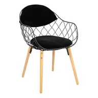 Krzesła - D2.Design Krzesło Jahi czarne/czarne/naturalne 175197 - miniaturka - grafika 1
