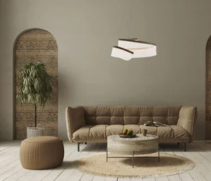 Akrylowa lampa wisząca w kolorze kawy PND-58728-45W-3K z serii RUSTIN - Lampy sufitowe - miniaturka - grafika 5
