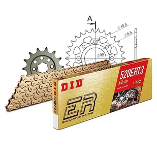 Zestaw łańcuchów DID stal 520ERT2 / 94 zapięcie na klips do Honda CM C 250 ccm rok prod. 1982-1983 - Części motocyklowe - miniaturka - grafika 1