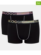 Majtki męskie - Sloggi Bokserki (2 pary) w kolorze czarnym - miniaturka - grafika 1