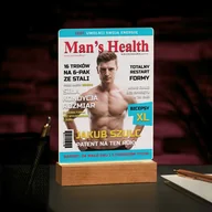 Ramki na zdjęcia - Lampka ramka L z wydrukiem Man''s Health na szkle akrylowym i - miniaturka - grafika 1