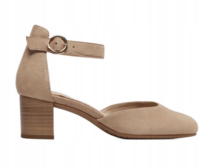 TAMARIS CZÓŁENKA DAMSKIE BEŻOWE SKÓRZANE 40 6DA