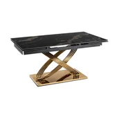 Stoły - Stół Ceramiczny Rozkładany Spiek Kwarcowy Do Jadalni Czarny IBIZA 160-240 - miniaturka - grafika 1