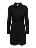 Sukienki - ONLY Women's ONLMETTE L/S Wrinkle Dress NOOS WVN sukienka mini, czarna, 3XL - miniaturka - grafika 1