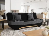 Sofy i kanapy - Sofa rozkładana LOANA – czarna / szara - miniaturka - grafika 1