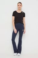 Spodnie damskie - EA7 Emporio Armani legginsy damskie kolor granatowy gładkie - miniaturka - grafika 1