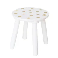 Zestawy mebli dla dzieci - Biały dziecięcy okrągły taboret E4-R35 - miniaturka - grafika 1