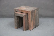 Ławy i stoliki kawowe - Stolik Nature Grey #12 Palisander Olejowany 45X35X45 Cm B 2553 - miniaturka - grafika 1