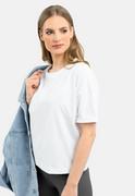 Koszulki i topy damskie - Gładki t-shirt, Comfort Fit, T-RODOS - Volcano - miniaturka - grafika 1