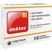 Przeciwbólowe - Dektac 0,025 g, 10 tabl. < - miniaturka - grafika 1