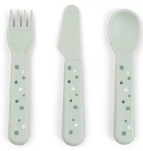 Sztućce Dla Dzieci Foodie Happy Dots Green Done By Deer - Sztućce dla dzieci - miniaturka - grafika 1