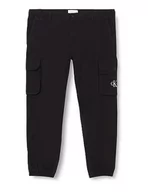Spodenki męskie - Calvin Klein Jeans Męskie spodnie plus skinny sprane cargo tkane, Czarny, 6XL - miniaturka - grafika 1