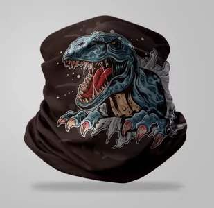 Komin wielofunkcyjny bezszwowy tyranozaur dinozaur - Apaszki i szaliki damskie - miniaturka - grafika 1