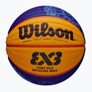 Koszykówka - Piłka do koszykówki Wilson Fiba 3x3 Game Ball Paris Retail 2024 blue/yellow rozmiar 6 - miniaturka - grafika 1