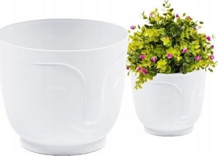 Lamela Osłonka biała plastikowa na kwiaty Atena 18x16 cm