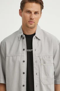 G-Star Raw koszula jeansowa męska kolor szary relaxed z kołnierzykiem klasycznym D24603-D551 - Koszule męskie - miniaturka - grafika 1