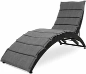 Leżaki ogrodowe - Leżak ogrodowy rattanowy Ciampino - Czarny - miniaturka - grafika 1