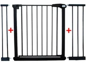 Zabezpieczenia dla dzieci - BRAMKA ZABEZPIECZAJĄCA S3 CZARNA na schody, drzwi 79-115 cm rozporowa ochronna EDUKAMP - miniaturka - grafika 1