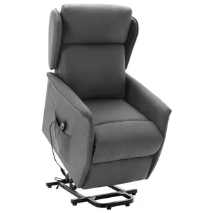 vidaXL Lumarko Podnoszony fotel rozkładany, jasnoszary, tapicerowany tkaniną 324021 - Fotele - miniaturka - grafika 1