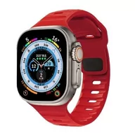 Akcesoria do smartwatchy - Pasek opaska bransoletka ICONBAND LINE APPLE WATCH 4 / 5 / 6 / 7 / 8 / 9 / SE / Ultra 1/2 (42 / 44 / 45 / 49 MM) RED - miniaturka - grafika 1