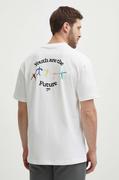 Koszulki męskie - Puma t-shirt bawełniany męski kolor beżowy z nadrukiem 623558 - miniaturka - grafika 1