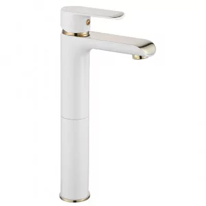Rea B9931 Bloom White/Gold Bateria umywalkowa wysoka - Baterie umywalkowe - miniaturka - grafika 1