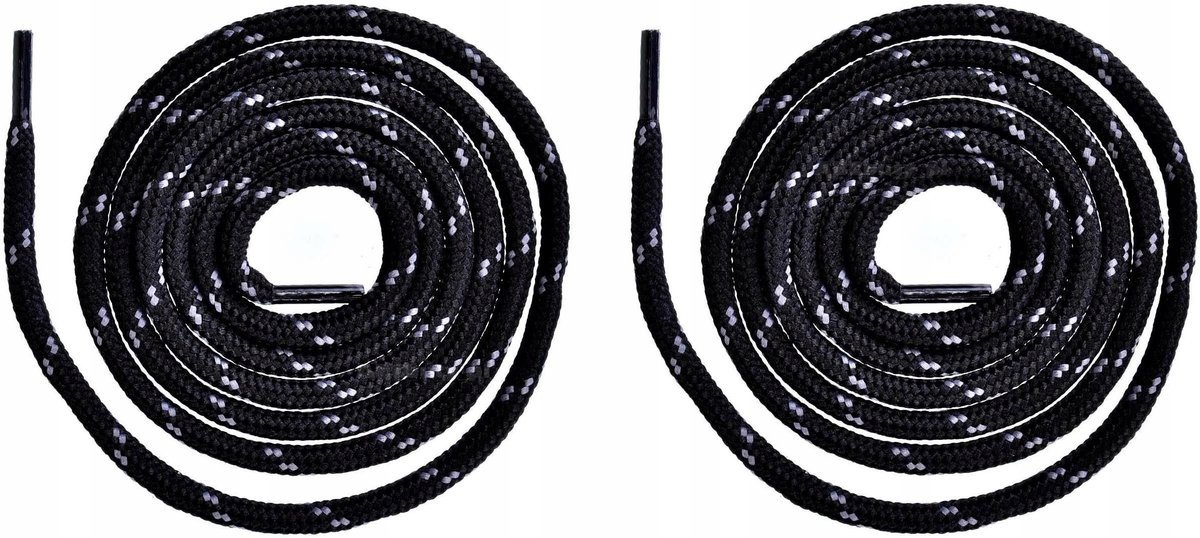 CZARNE + SZARE paski Sznurówki do Butów Outdoor Adidasów Sznurowadła 120 cm