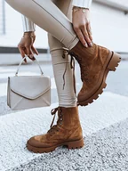 Botki damskie - Botki damskie LOVED kamelowe Dstreet ZY0406-38 - miniaturka - grafika 1