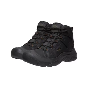 Buty Trekkingowe męskie KEEN CIRCADIA MID WP BLACK/CURRY wodoodporne skóra naturalna (KE-1027841) - Buty trekkingowe męskie - miniaturka - grafika 1