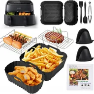 Akcesoria i części AGD - Wkładki Stojaki Papier Do Frytkownicy Beztłuszczowej Air Fryer Dual Basket - miniaturka - grafika 1