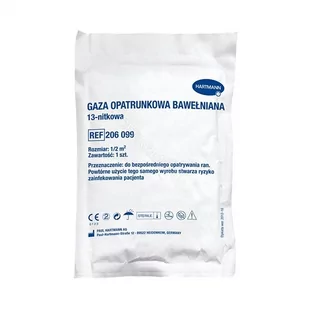 Gaza opatrunkowa jałowa Hartmann 1/2m² 13-nitkowa x1 sztuka - Apteczki i materiały opatrunkowe - miniaturka - grafika 1
