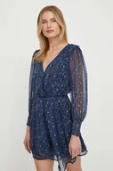 Sukienki - Pepe Jeans sukienka Camille kolor granatowy mini rozkloszowana - miniaturka - grafika 1