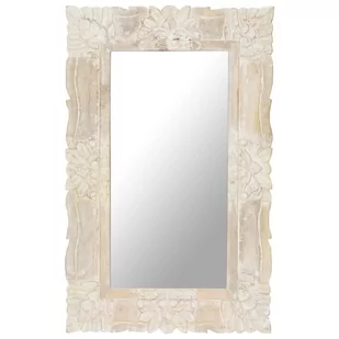 vidaXL Lumarko Lustro z białą ramą z litego drewna mango, 80 x 50 cm 321633 - Lustra - miniaturka - grafika 1