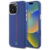 Etui i futerały do telefonów - Etui MERCEDES Silicone Red Stripe MagSafe do Apple iPhone 16 Pro Max Granatowy | Bezpłatny transport - miniaturka - grafika 1