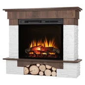 Kominki elektryczne - Warmtec Kominek elektryczny narożny 28" XHD grzewczy LED 1400W dekor orzech pilot Porto - miniaturka - grafika 1