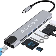 Stacje dokujące i replikatory portów - Stacja/replikator Alogy 8w1 USB-C - miniaturka - grafika 1