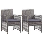 Fotele i krzesła ogrodowe - vidaXL Fotele ogrodowe z poduszkami, 2 szt., antracytowe, polirattan - miniaturka - grafika 1