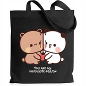 Torby i wózki na zakupy - Torba BAWEŁNIANA Z NADRUKIEM EKO Shopperbag Torba BUBU LOVES DUDU MISIE #5 - miniaturka - grafika 1