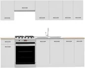 Meble kuchenne - Biały komplet mebli kuchennych 240 cm - Kovo - miniaturka - grafika 1
