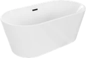 Wanny - Mexen Luna wanna wolnostojąca 150 x 75 cm, biała, przelew czarny - 52031507500-70 - miniaturka - grafika 1