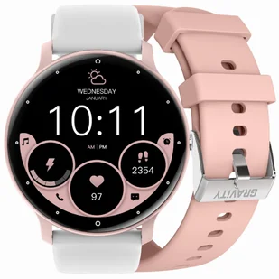 Gravity GT1-6 PRO PK/PK/WH Biały - Smartwatch - miniaturka - grafika 1