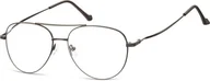 Okulary korekcyjne, oprawki, szkła - Okulary oprawki Pilotki zerówki metalowe korekcyjne 932F czarne - miniaturka - grafika 1