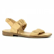 Sandały damskie - Beżowe sandały z gumkami CARINII - Carinii - miniaturka - grafika 1