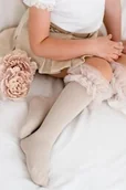 Rajstopy dziecięce - Podkolanówki dziecięce bawełniane z delikatnym tiulem Milena - miniaturka - grafika 1