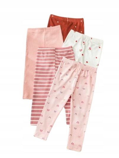 SHEIN LEGGINSY DZIECIĘCE Z NADRUKIEM 3 PACK PRĄŻKOWANE 68 11GA