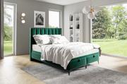 Łóżka - Łóżko kontynentalne pikowane z materacem Sofia 1 120x200 Zielone - miniaturka - grafika 1