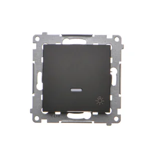 Przycisk światło Kontakt-Simon 54 DS1L.01/49 z podświetleniem LED moduł 10AX, 250V~, szybkozłącza czarny - Inne akcesoria elektryczne - miniaturka - grafika 1