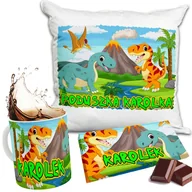 Czekolada - ZESTAW KUBEK PODUSZKA CZEKOLADA DINOZAURY NADRUK IMIĘ - miniaturka - grafika 1
